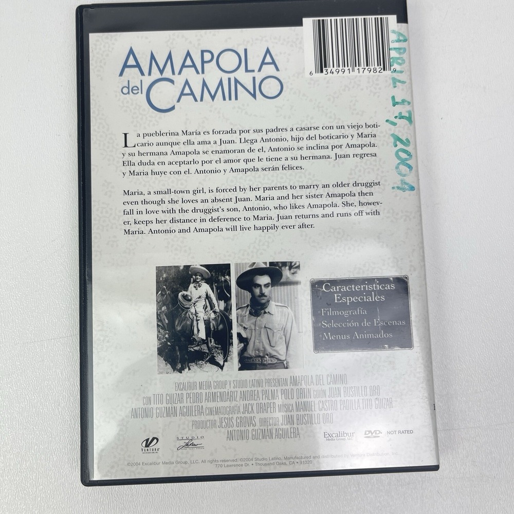 Amapola del Camino DVD Romance Mexico Andrea‎ Palma Pedro Armendáriz Spanish - Picture 6 of 9